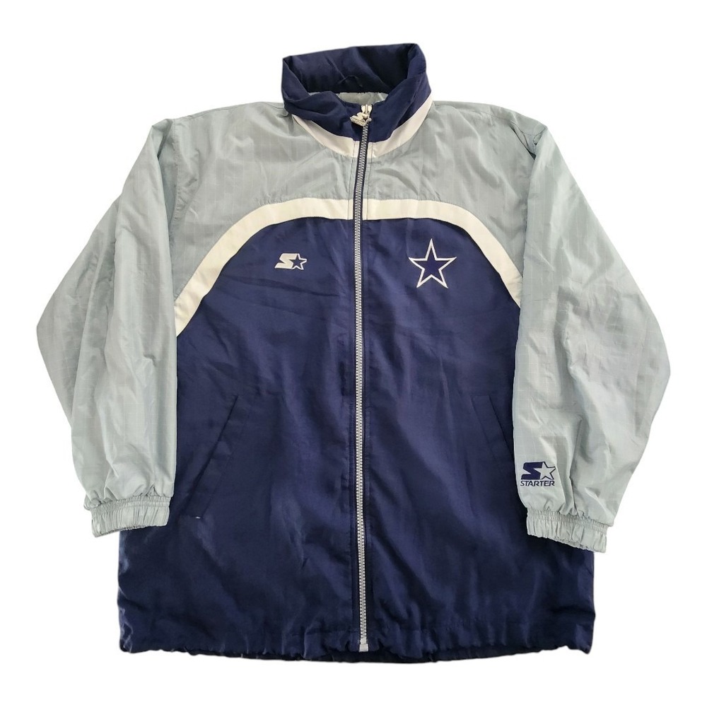 VINTAGE Dallas Cowboys Starter Proline Windbreaker Jacket Adult Large Hooded 90s